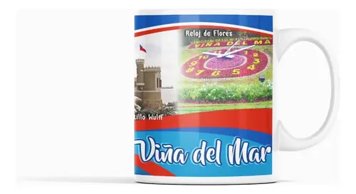 Taza Viña Del Mar - Sol, Mar Y Arena Blanco
