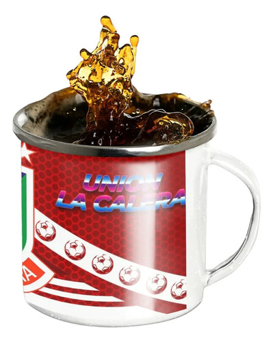 Taza Lechero Enlozado Deportes Unión La Calera Fútbol Chile Blanco Regalo