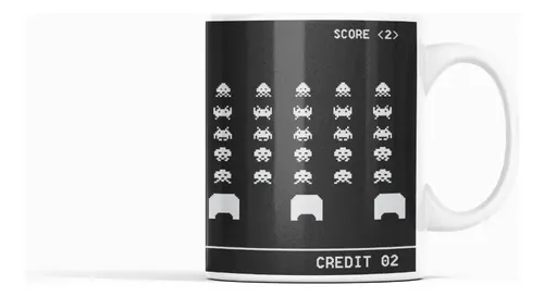 Taza Space Invaders - Invasión Caliente Blanco