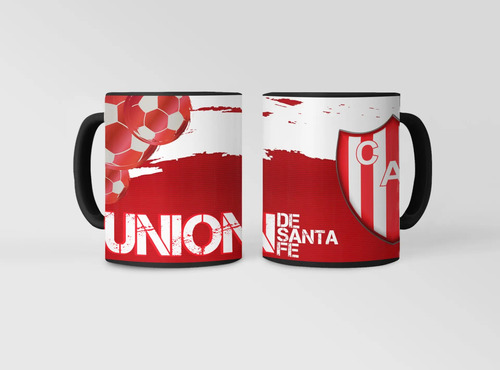 Taza Equipo De Fútbol Argentino Unión De Santa Fe Tatengue Negro Fútbol