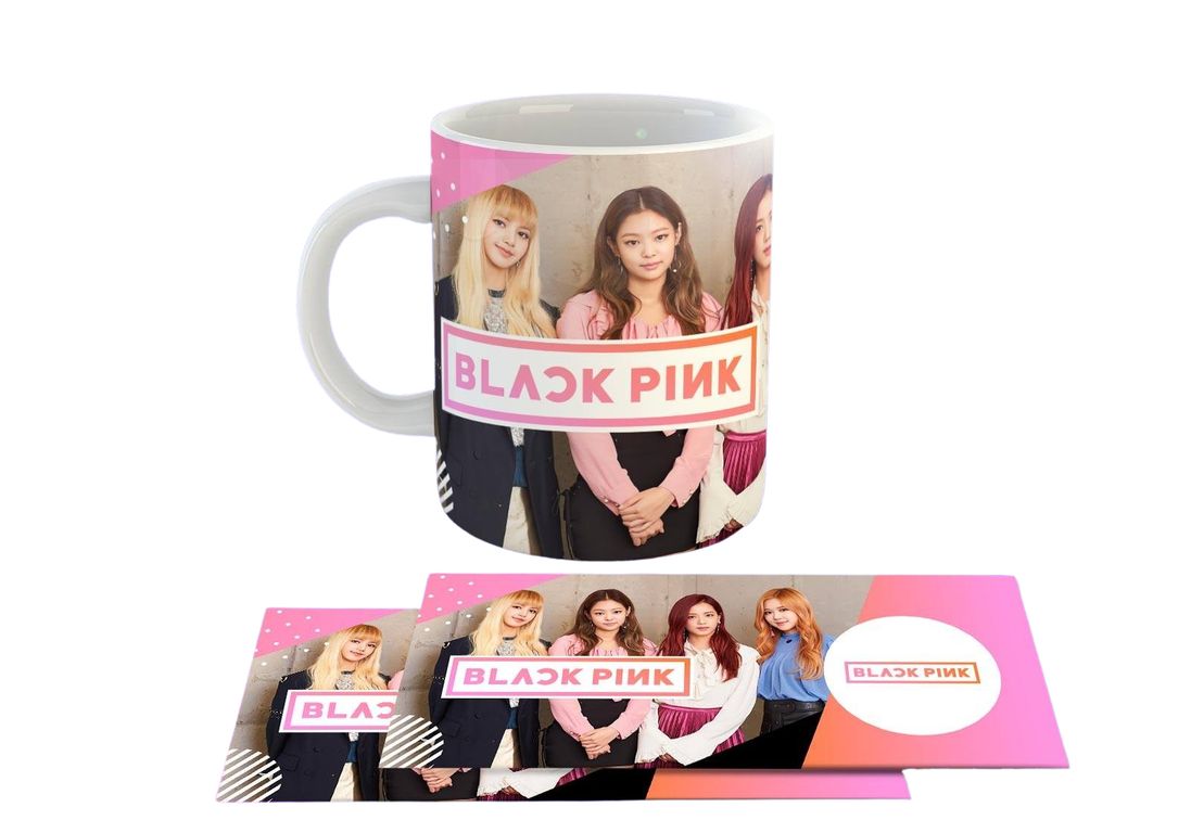 Taza Ceramica 11oz K-Pop Insp Blackpink Logo Pastel