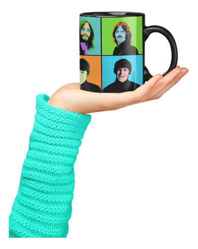 Taza Magica The Beatles Bandas De Rock 05 Negro The Beatles 05