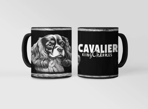 Taza Mágica Mascota Cavalier King Charles Elegancia Negro Mascota