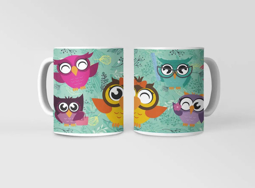 Taza Búho - Ideal Para El Hogar Y La Oficina Blanco