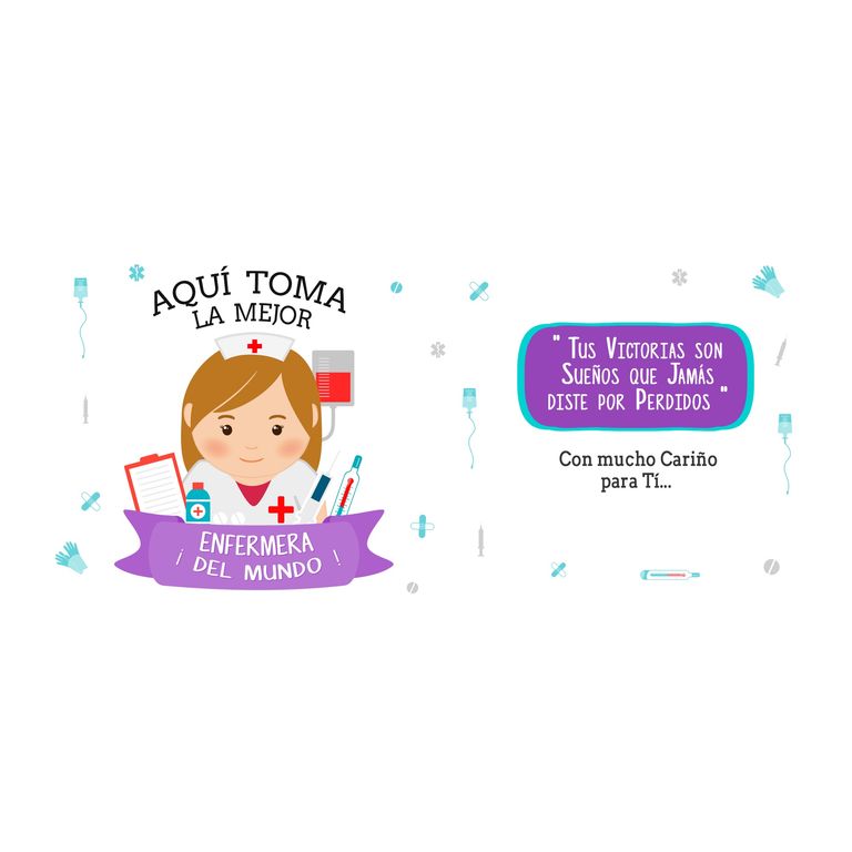 Taza Enlozada Entre Turnos y Tés - Enfermera