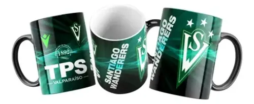 Taza Mágica Club Santiago Wanderers Futbol Chileno Negro Santiago Wanderers