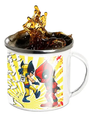 Taza Enlozada Encuentro De Titanes - Deadpool & Wolverine Blanco Regalo