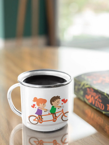 Taza Enlozada Parejas - Amor Y Complicidad Blanco Amor Y Complicidad