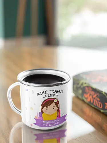 Taza Enlozada Diseños Y Café - Días De Manicurista Blanco Profesión Regalo Días
