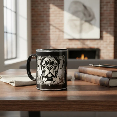 Taza Mágica Mascota Boxer Energía Y Lealtad Negro Mascota