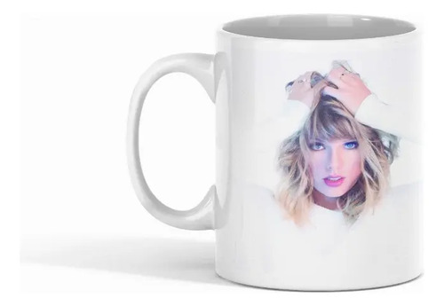 Taza Con Imágenes De Taylor Swift En Blanco Y Negro Blanco