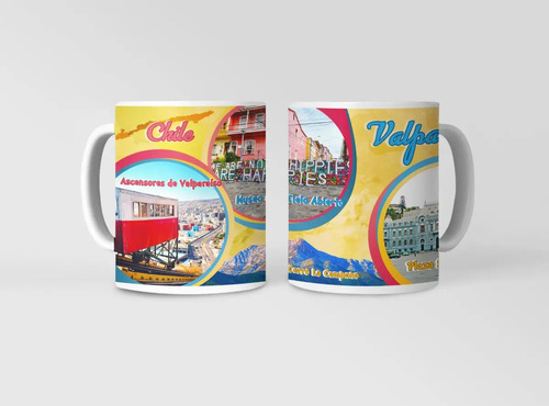 Taza Valparaíso - Colores Y Cultura Blanco