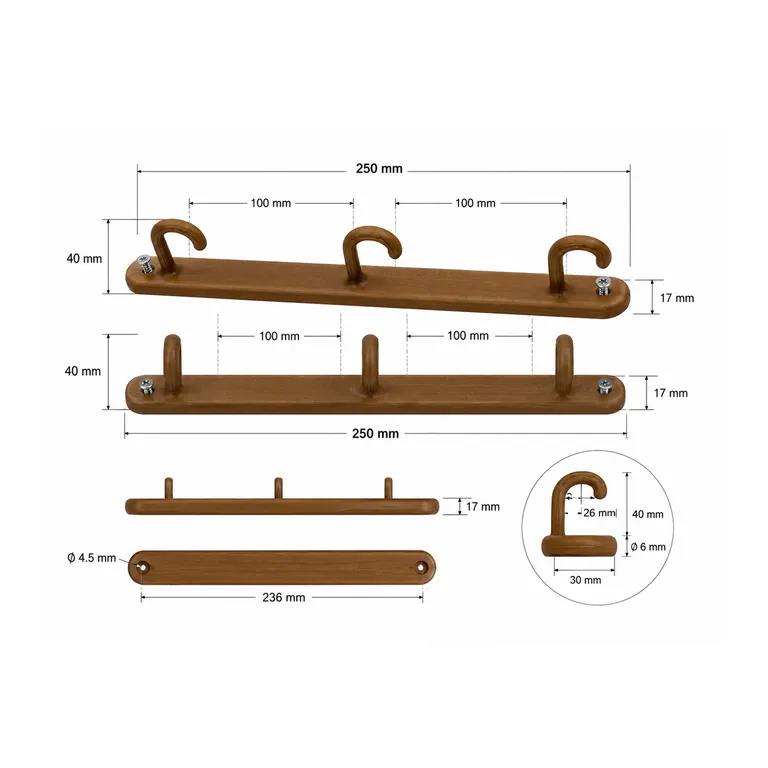 Soporte Tazas Bajo Mueble 2 Ganchos Cocina Organizador