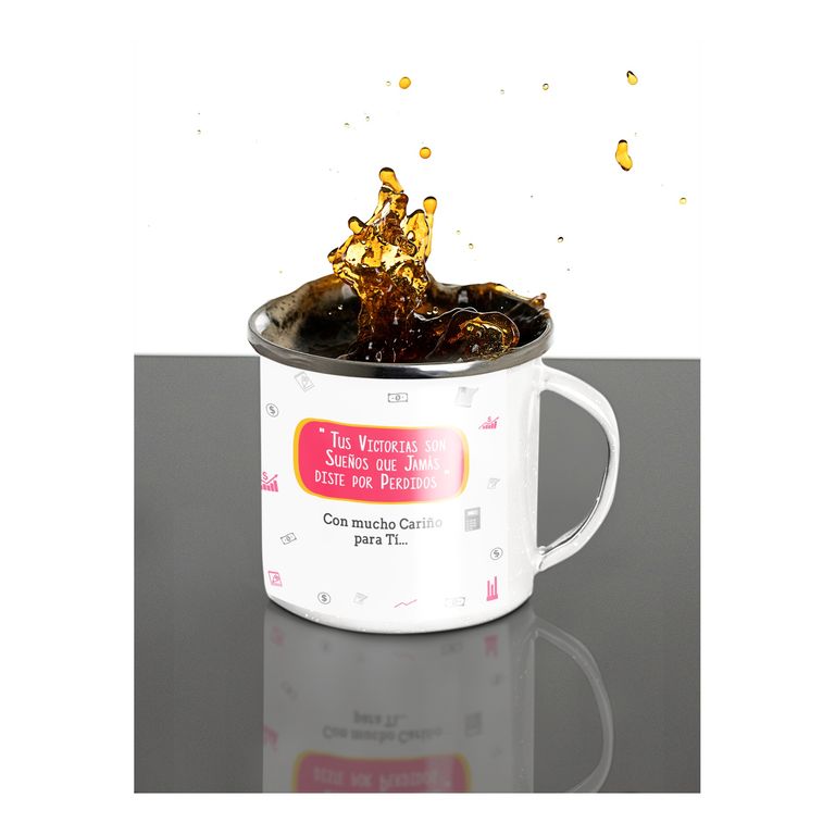 Taza Enlozada Balancea Tu Día con Café - Contadora