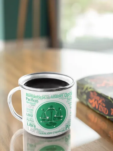 Taza Enlozada Libra - Justicia Y Armonía Blanco Signos Zodiaco