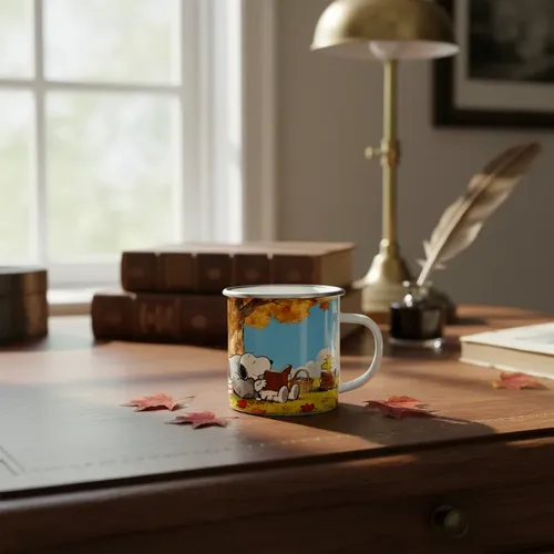 Taza Cilíndrica Lechero 300 Ml Snoopy Gris Snoopy Y Woodstock