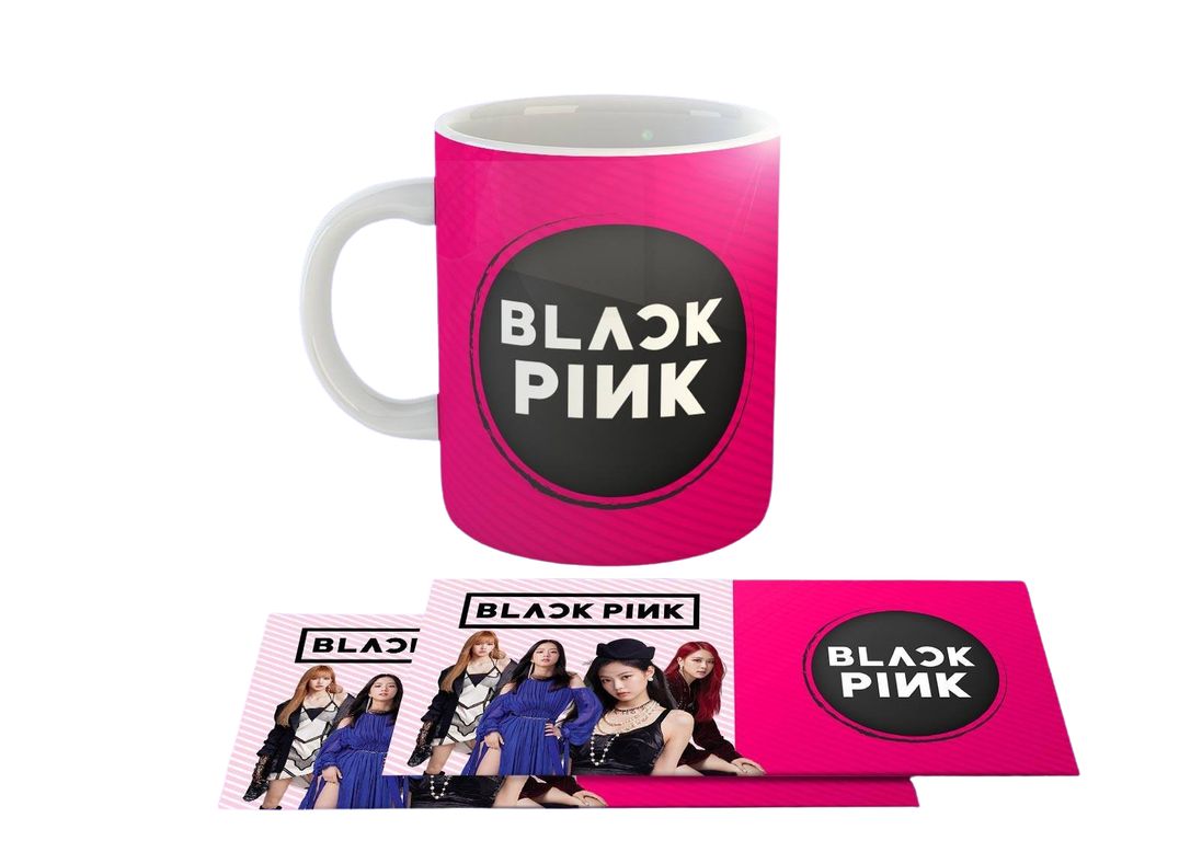 Taza Ceramica 11oz K-Pop Insp Blackpink Logo Fucsia