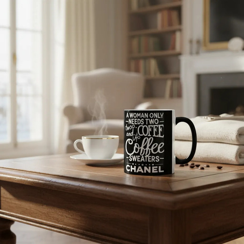Taza Mágica Coco Chanel Moda Y Estilo Negro Moda