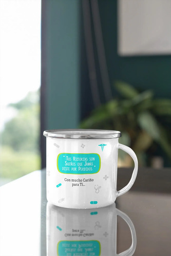 Taza Enlozada Doctor - En Guardia Por La Salud Blanco Profesión Doctor