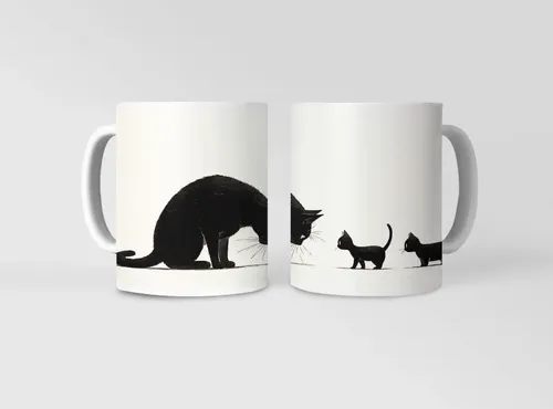 Taza Ilustraciones De Gatos Para El Día Del Padre Blanco