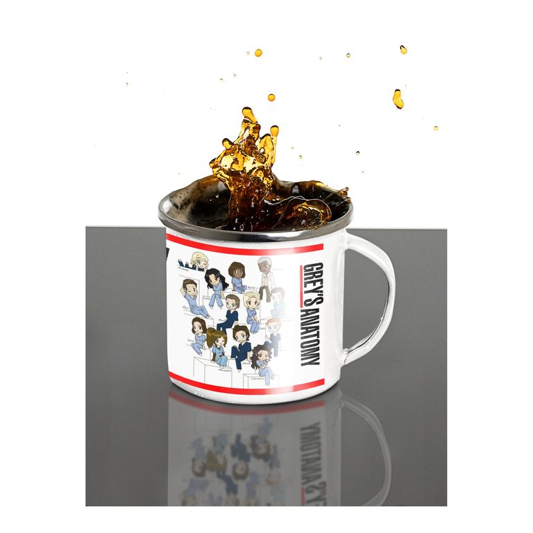 Taza Enlozada Corazones y Cirugías - Greys Anatomy