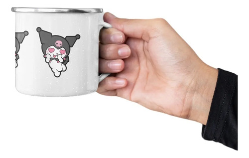 Taza Enlozada Kuromi - Aventuras Oscuras Y Kawaii Blanco Kuromi Aventuras