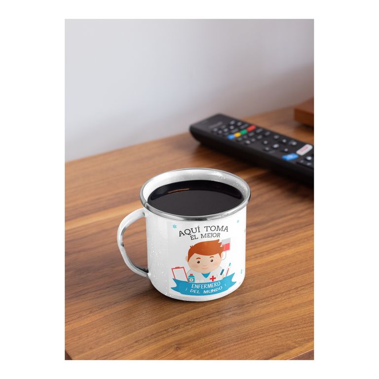 Taza Enlozada Entre Turnos y Tés - Enfermero
