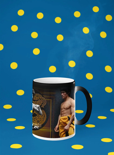 Taza Magica Bruce Lee Negro Bruce Lee El Dragón