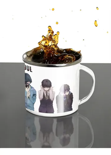 Taza Enlozada Misterio De La Máscara Tokyo Ghoul Blanco Tokyo Ghoul
