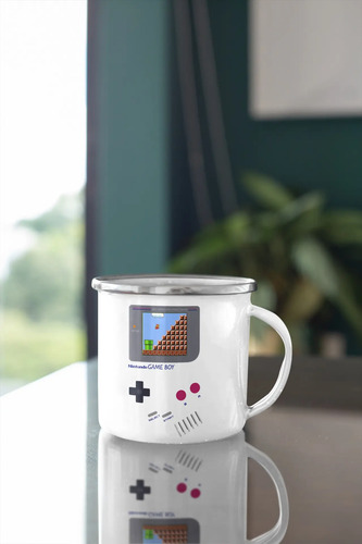 Taza Enlozada Nintendo Game Boy - Retro Gaming Blanco Videojuegos