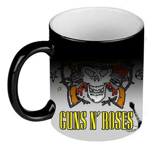 Taza Mágica De Guns And Roses - Bandas De Rock Negro Guns And Roses