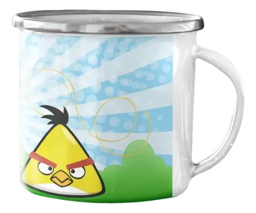 Taza Enlozada Angry Birds - Juego En Vuelo Blanco Regalo