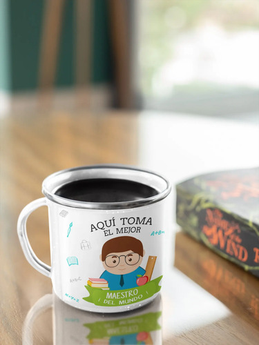 Taza Enlozada Café Y Clases - Días De Profesor Blanco Regalo Profesor