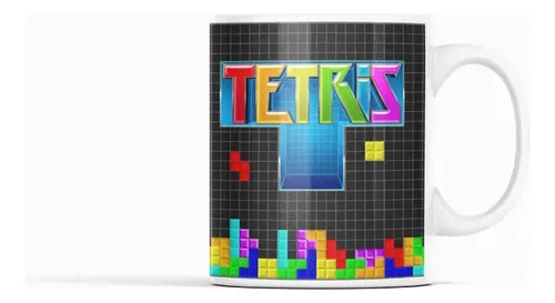 Taza Tetris - Caída De Bloques Blanco