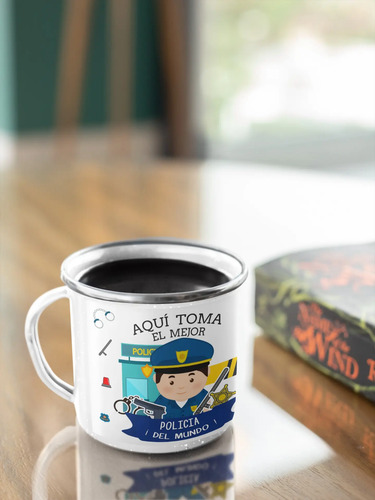 Taza Enlozada Justicia, Orden Y Café