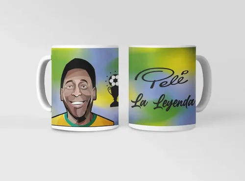 Taza Pelé - Ideal Para Coleccionistas De Fútbol Blanco