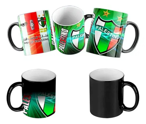 Taza Mágica Club Deportivo Palestino - Futbol Chileno Negro Fútbol