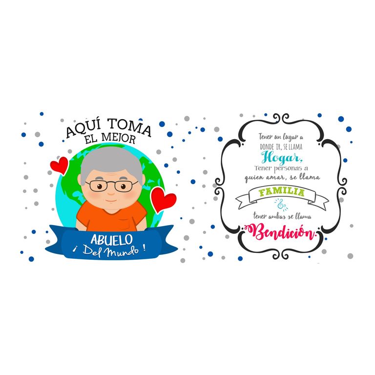 Taza Enlozada Mejor Abuelo del Mundo - Historias y Hazañas