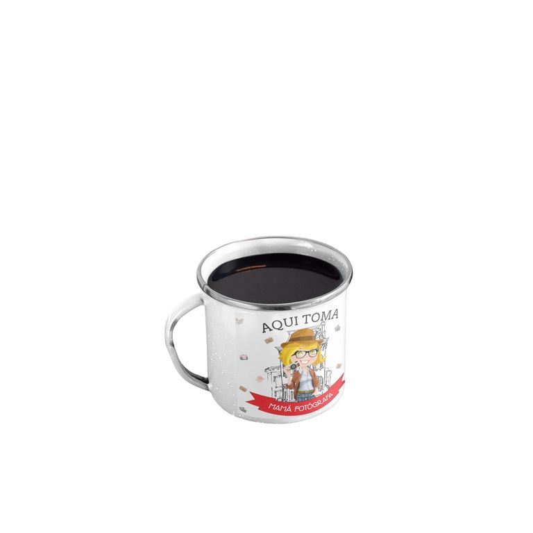 Taza Enlozada Lentes y Sueños - Mamá Fotógrafa