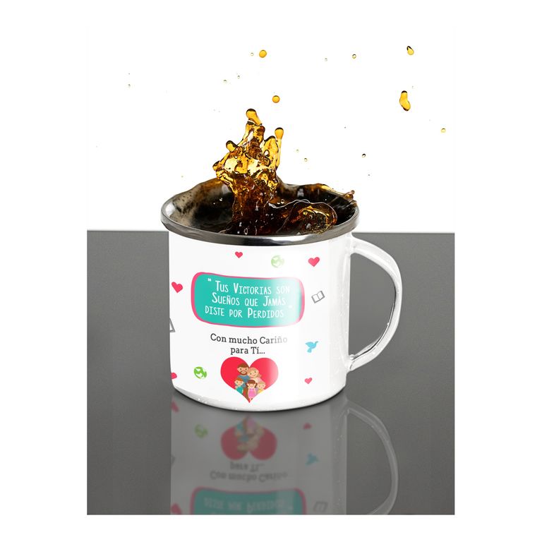 Taza Enlozada Entre Ayuda y Aromas de Café Trabajadora Social