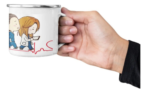 Taza Enlozada Drama Médico En Tu Mesa - Grey_s Anatomy Blanco Regalo Greys