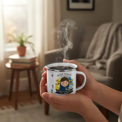 Taza Enlozada Policía De Investigación - Honor Y Deber Blanco