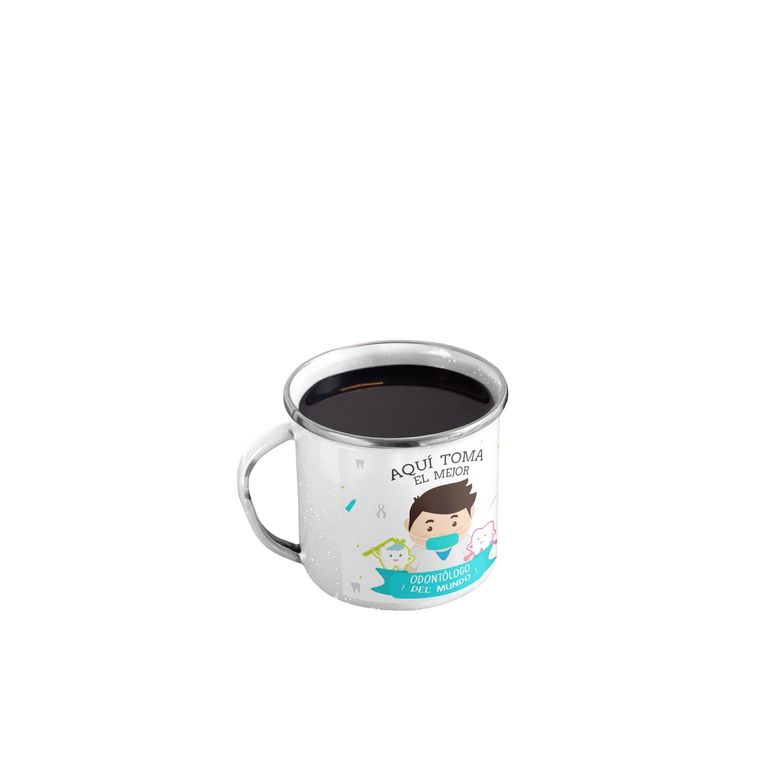 Taza Enlozada Entre Muelas y Mocas - Odontólogo