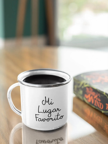 Taza Enlozada Corazón Mi Lugar Favorito - Refugio De Amor Blanco Regalo Refugio