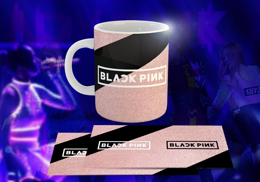 Taza Ceramica 11oz K-Pop Insp Blackpink Glitter Rose