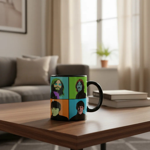 Taza Magica The Beatles Bandas De Rock 05 Negro The Beatles 05