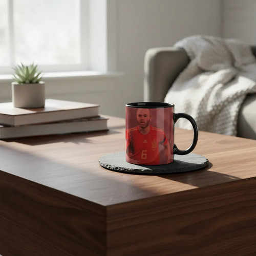 Taza Magica Andres Iniesta Estrellas Del Futbol Negro Andres Iniesta Barza