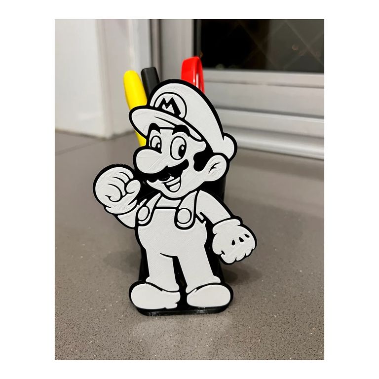 Lapicero Mario Bros Soporte Lápices Escritorio Gamer