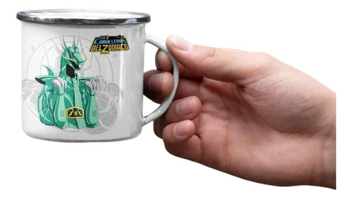 Taza Enlozada Shiryu De Dragón - Sabiduría Del Guerrero Blanco