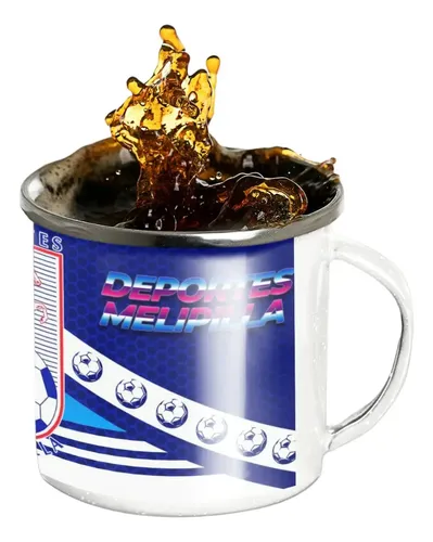 Taza Lechero Enlozado Club Deportes Melipilla Fútbol Chileno Blanco Regalo Club
